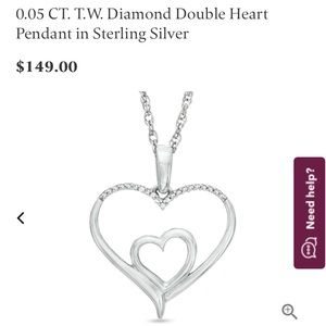 PEOPLES Diamond Double Heart Pendant